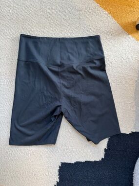 girlfriend collective Black Ribbed High-Waist Bike Shorts